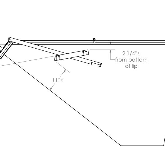 Custom lid prop bar for hopper